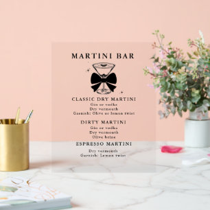 Ein bisschen älterer Martini-Geburtstagsbar Geträn Acrylschild