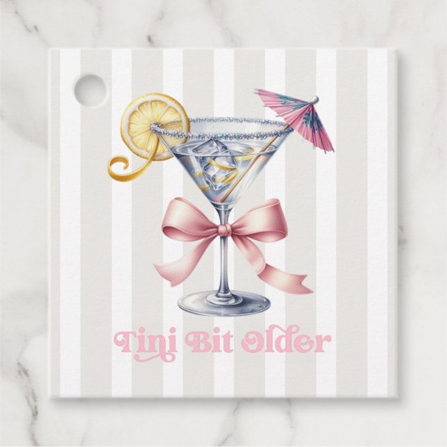 Ein bisschen älterer Martini Geburtstagsfeier Geschenkanhänger (Vorderseite)