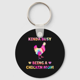 Ein bisschen beschäftigt als Hühner-Mama Tie-Dye l Schlüsselanhänger