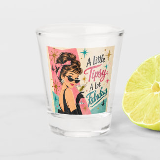 Ein bisschen beschwipst, sehr fabulös Retro 1950er Schnapsglas