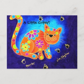 Ein bisschen Cutey! - Happy Blue Cat Postkarte