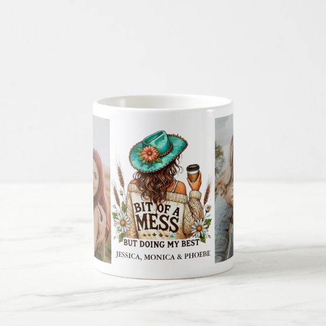 "Ein bisschen Durcheinander, aber mein Bestes tun" Kaffeetasse (Mittel)