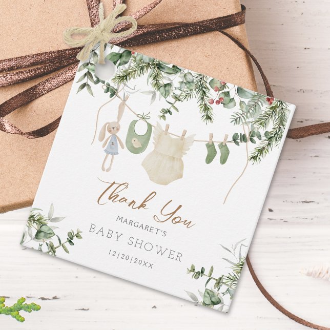 Ein bisschen fröhlich | Boho Girl Winter Baby Show Geschenkanhänger (Von Creator hochgeladen)