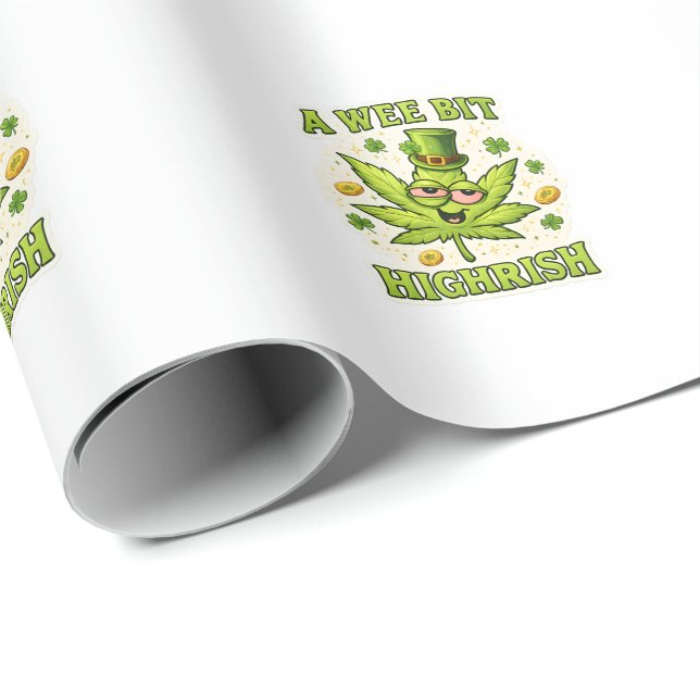 Ein bisschen highrish lustige irische Blatt-Vibes Geschenkpapier (Rolleneckpunkt)