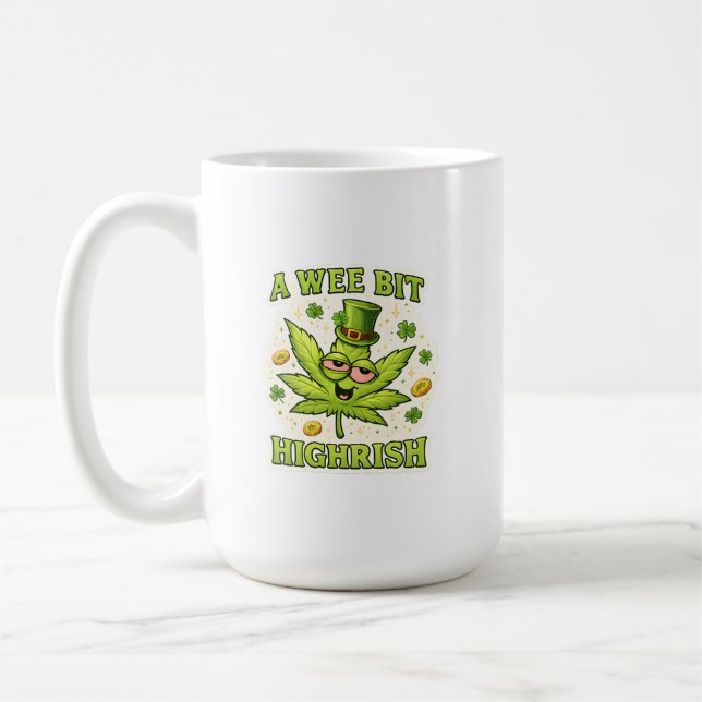 Ein bisschen highrish lustige irische Blatt-Vibes Kaffeetasse (Links)