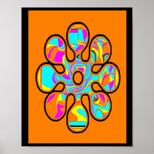 Ein bisschen Hippie. Blume Muster. Farbe hell Poster