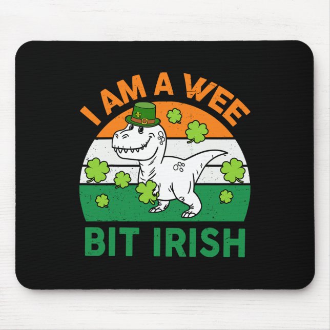 Ein bisschen irischer St. Patrick-Tag Dinosaurier  Mousepad (Vorne)