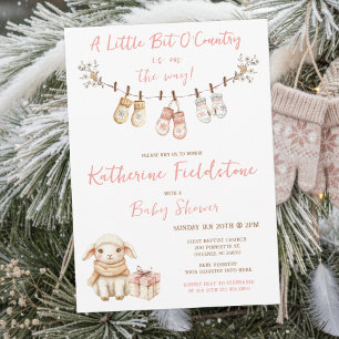 Ein bisschen Land-Winter-Boho-Baby-Mädchen-Party Einladung