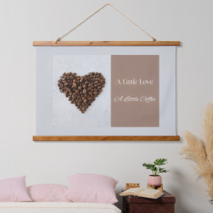 Ein bisschen Liebe Ein bisschen Kaffee, Geschenk f Wandteppich Mit Holzrahmen