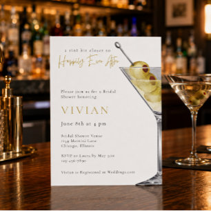 Ein bisschen näher - Martini-Junggesellinnenabschi Einladung
