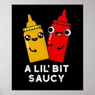 Ein bisschen Saucy Funny Sauce Puck Dark BG Poster