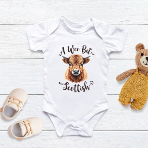 Ein bisschen schottisch, süße Kuh, schottische Kuh Baby Strampler