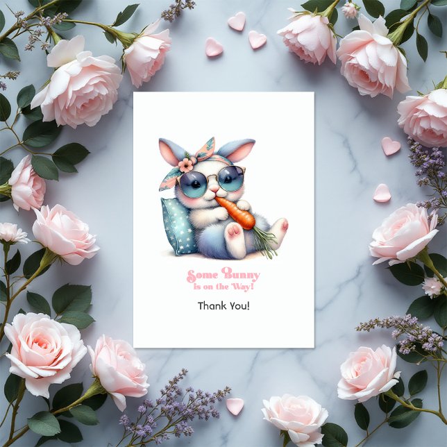 Ein bisschen Sonne ist unterwegs mit Baby-Dusche Dankeskarte (Some Bunny Is On the Way Baby Shower Thank You Card)