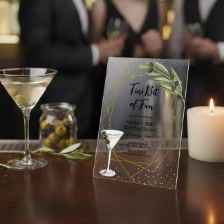 Ein bisschen Spaß Martini Soirée Acryleinladungen