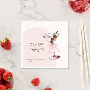 Ein bisschen verlobt Martini Rosa Junggesellinnena Serviette