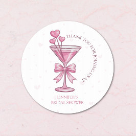 Ein bisschen verlobt Pink Martini Junggesellinnen- Runder Aufkleber