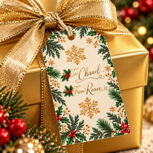 Ein bisschen Weihnachtszauber Elegantes Immergrün Geschenkanhänger