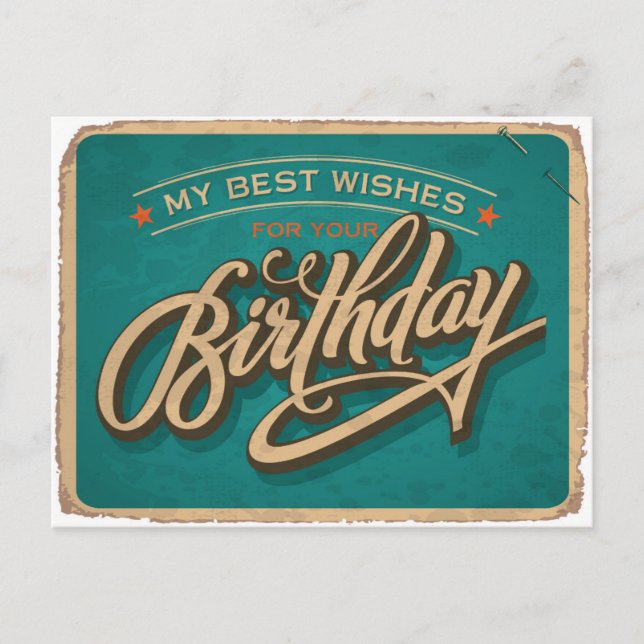 Ein blauer Geburtstag Postkarte (Vorderseite)