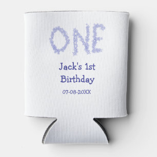 Ein blauer Glitzer Junge, modern 1. Geburtstag Dosenkühler