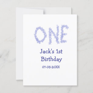 Ein blauer Glitzer Junge, modern 1. Geburtstag Postkarte