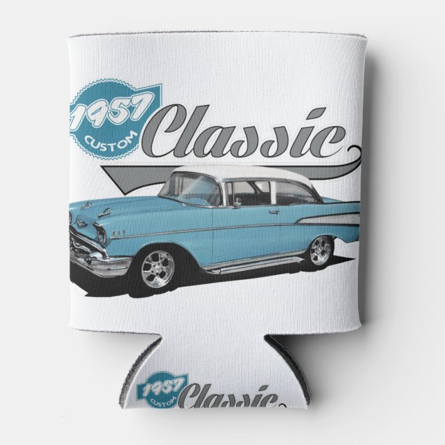 Ein blauer Klassiker Dosenkühler (Vorderseite)