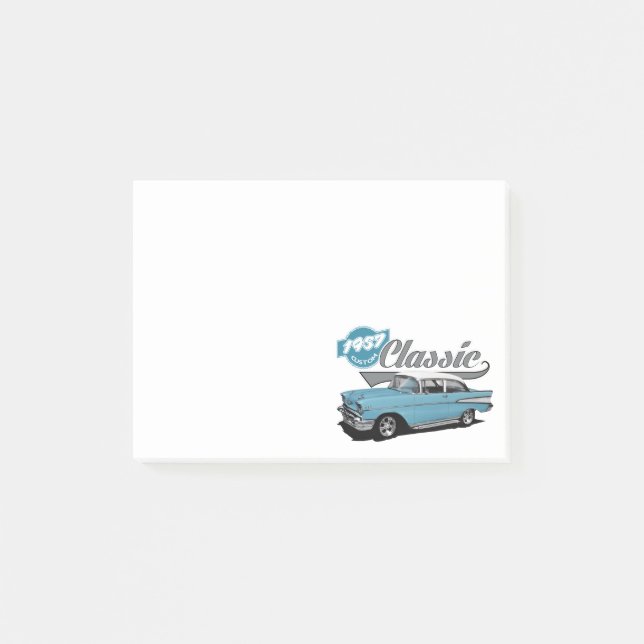 Ein blauer Klassiker Post-it Klebezettel (Vorderseite)