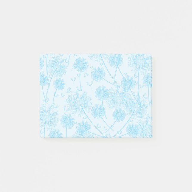 Ein blauer Löwenzahn Post-it Klebezettel (Vorderseite)