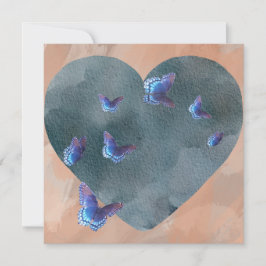 Ein blaues Herz, so ruhig und tief Feiertagskarte