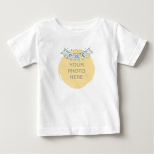 Ein blaues individuelles Foto T-Shirt zum ersten G