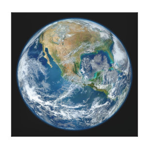 Ein blaues Marmorbild der Planeten-Erde Leinwanddruck