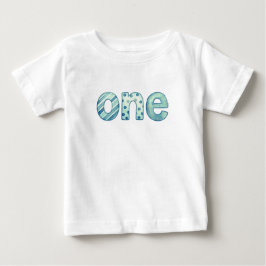 Ein blaues Muster 1. Geburtstags-Baby-T-Shirt Baby T-shirt