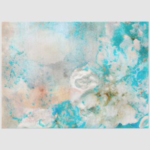 Ein blaues Shabby Chic Ephemera Design Serie 1 Seidenpapier