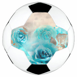 Ein blaues Shabby Chic Ephemera Design Serie 7 Fußball