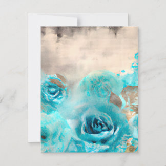 Ein blaues Shabby Chic Ephemera Design Serie 7 RSVP Karte