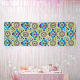 ein blaues und grünes Muster auf grünem Hintergrun Banner