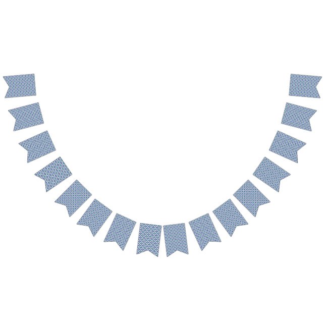 ein blaues und grünes Muster mit weißem Hintergrun Wimpelkette (Alle)