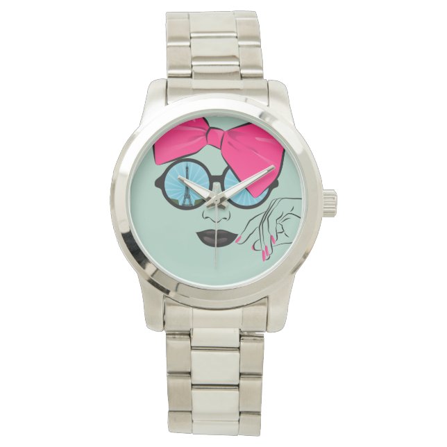 Ein Blick auf die Oversized Bow Face von Paris Armbanduhr (Vorderseite)