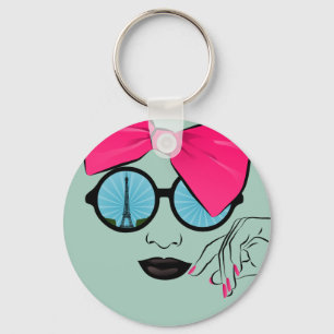 Ein Blick auf die Oversized Bow Face von Paris Schlüsselanhänger