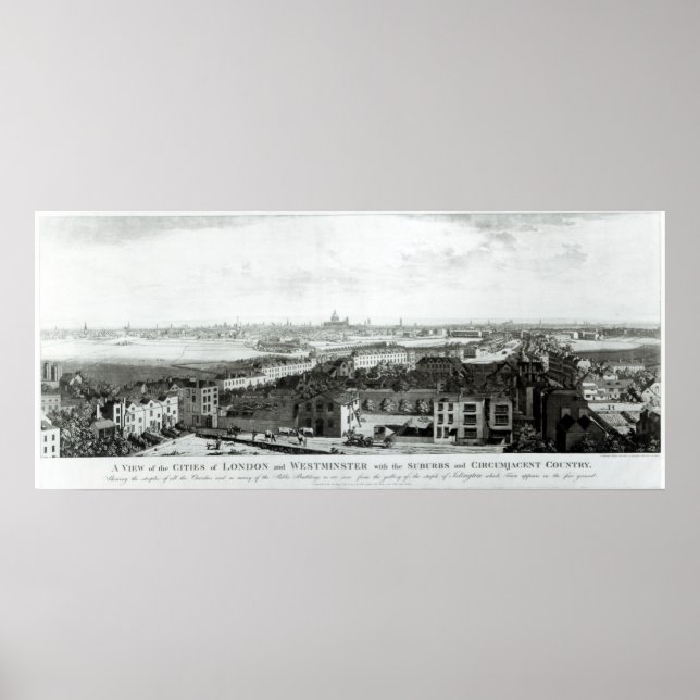Ein Blick auf die Städte London und Westminster Poster (Vorne)