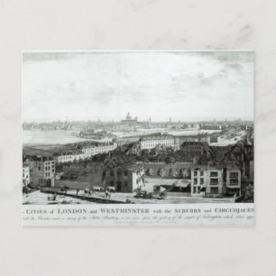 Ein Blick auf die Städte London und Westminster Postkarte