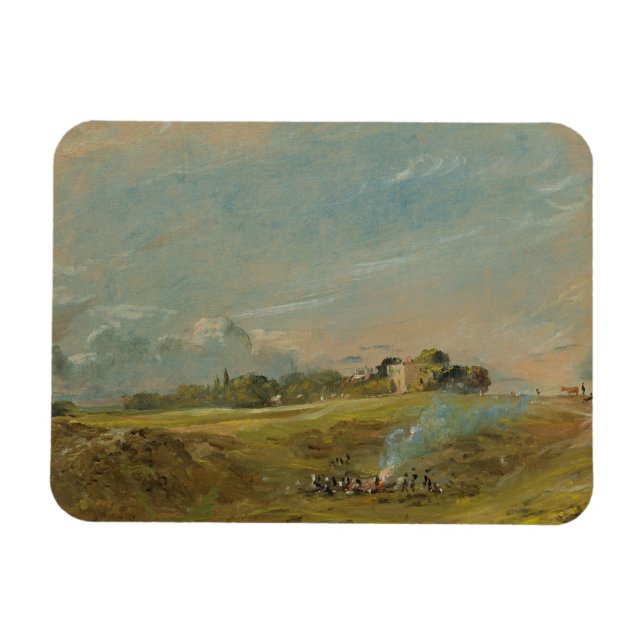 Ein Blick auf Hampstead Heath mit Zahlen um einen  Magnet (Horizontal)