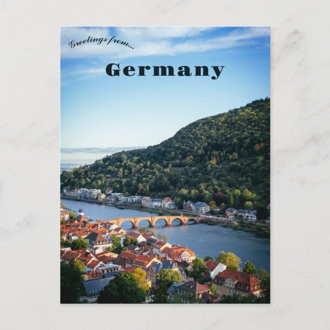 Ein Blick auf Heidelberg Deutschland Postkarte (Vorderseite)