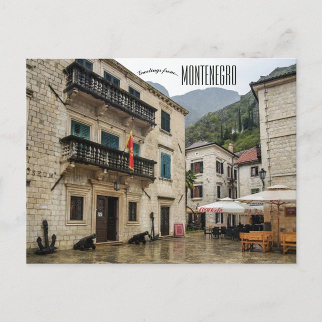 Ein Blick auf Kotor Montenegro Postkarte (Vorderseite)