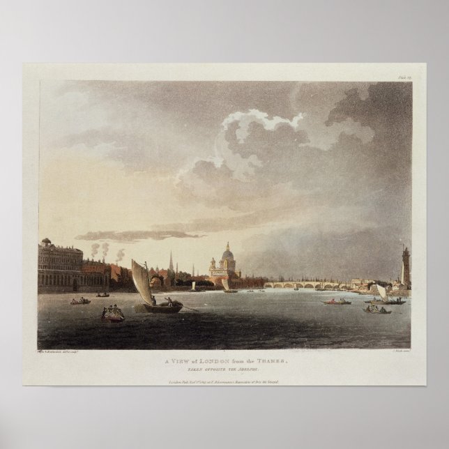 Ein Blick auf London von der Themse, 1809 Poster (Vorne)