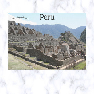 Ein Blick auf Machu Picchu Peru Postkarte