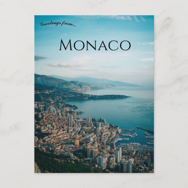 Ein Blick auf Monaco Postkarte (Vorderseite)