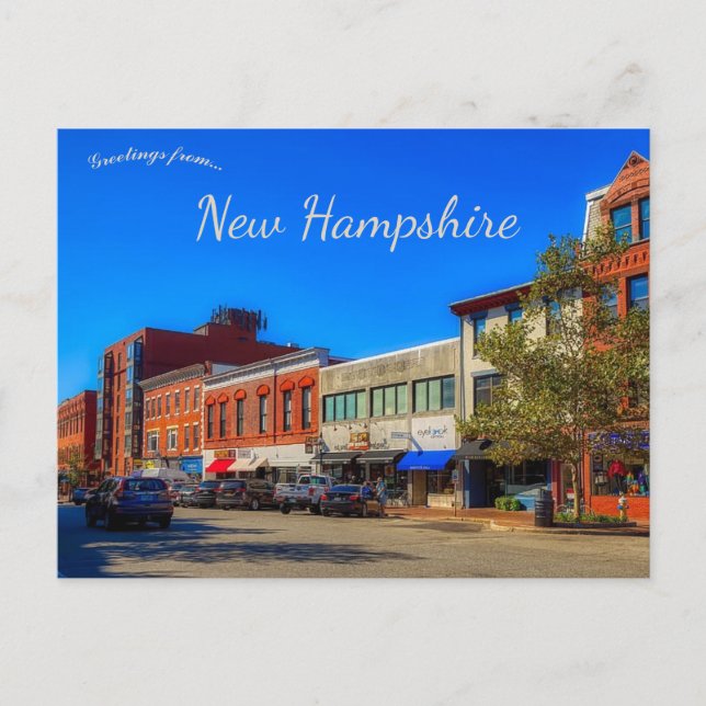 Ein Blick auf Portsmouth New Hampshire Postkarte (Vorderseite)
