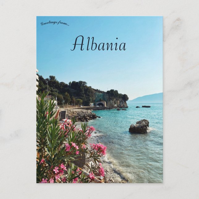 Ein Blick auf Vlorë Albanien Postkarte (Vorderseite)