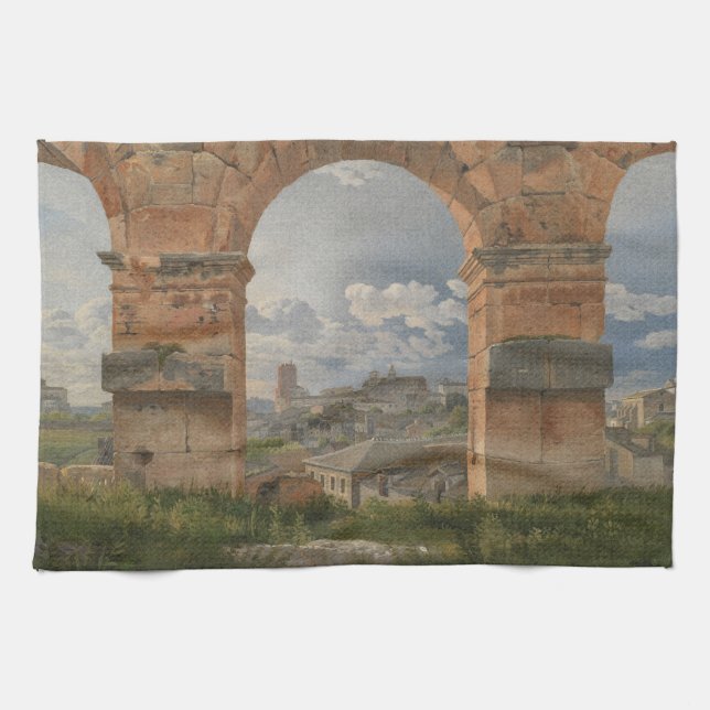 Ein Blick durch drei Bögen des Kolosseums Geschirrtuch (Horizontal)