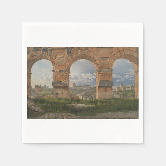 Ein Blick durch drei Bögen des Kolosseums Serviette (Vorderseite)